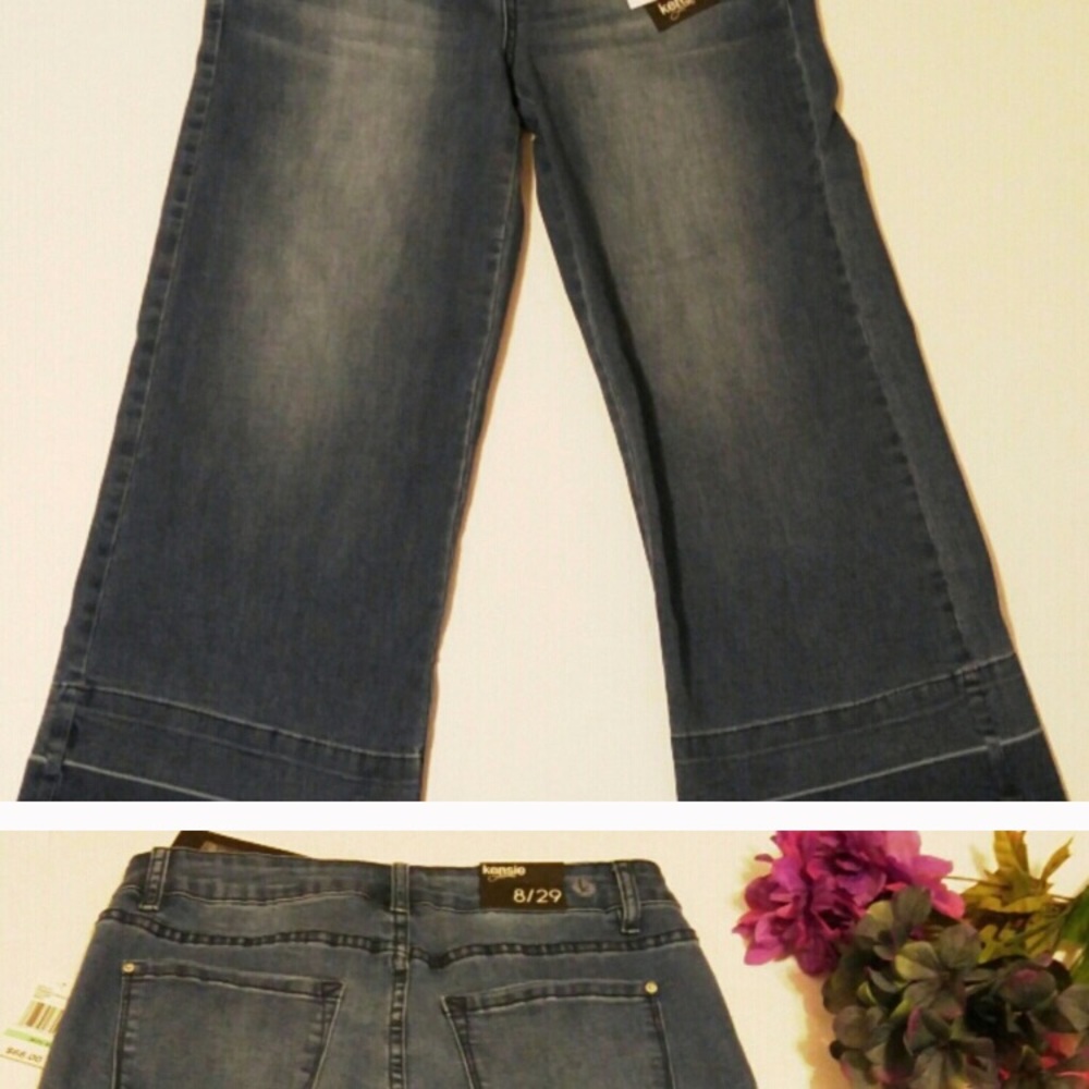 Kensie 8 cropped flair jeans